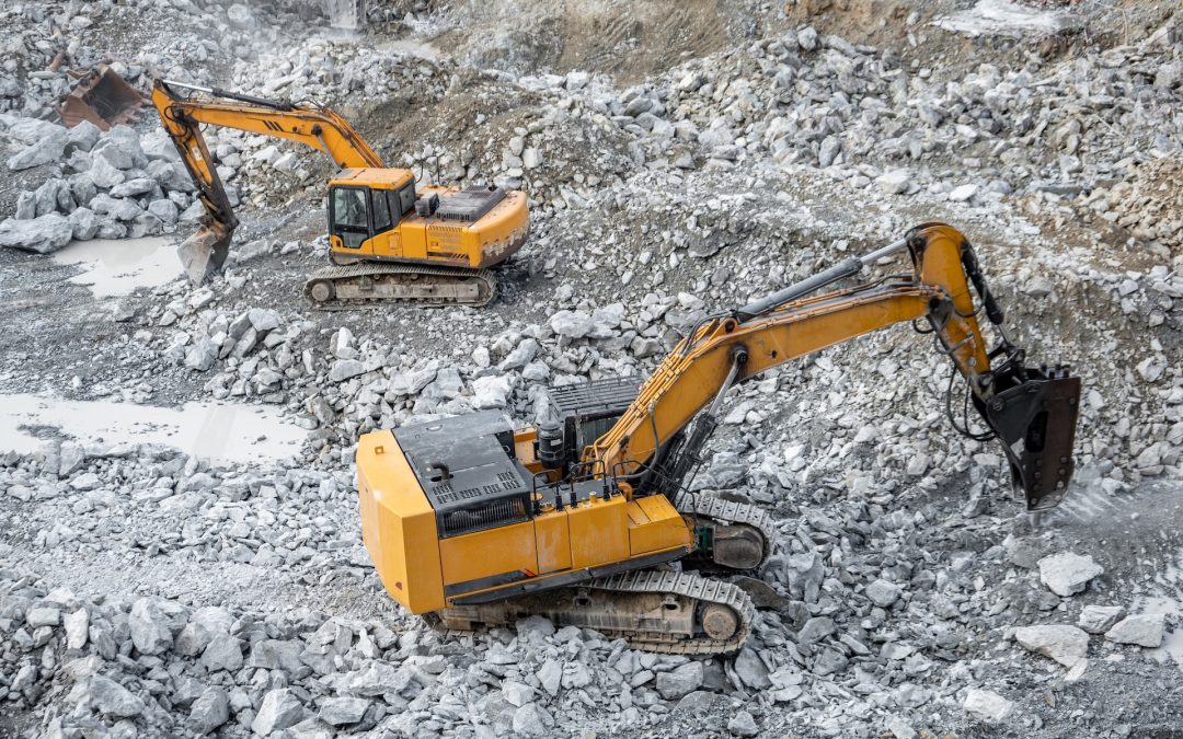 Stone Crusher Working On The Construction Site